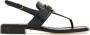 Ferragamo Zwarte platte sandalen met Gancini gesp - Thumbnail 1