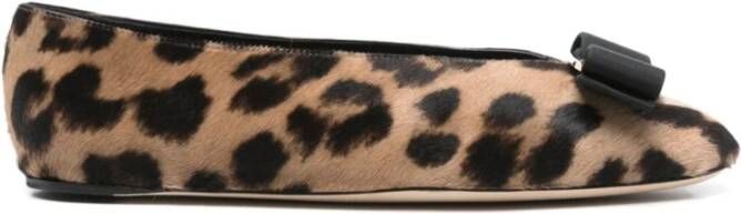 Salvatore Ferragamo Ballerina's met dierenmotief Brown Dames