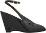 Ferragamo Zwarte sleehak sandalen met verstelbare band - Thumbnail 1