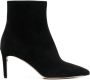 Ferragamo Zwarte Suède Enkellaarsjes Middelhakken - Thumbnail 5