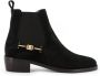 Ferragamo Zwarte Suède Laarzen met Iconisch Detail - Thumbnail 1