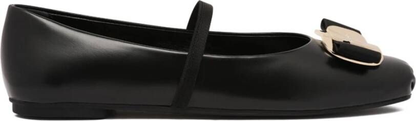 Ferragamo Zwarte Vara Ballerina Flats