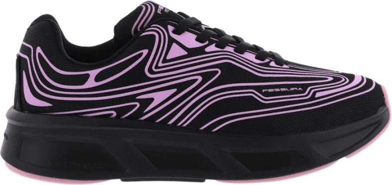 Fessura Dames Runflex 01 Sneaker Zwart Roze Black Dames