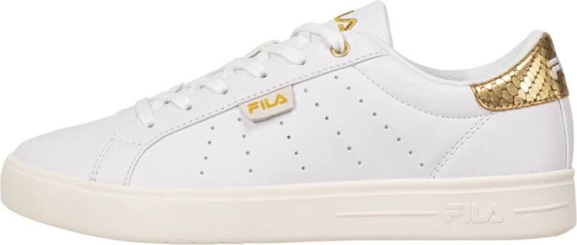 Fila Sportieve witte vetersneakers met gouden details White Dames - Foto 7
