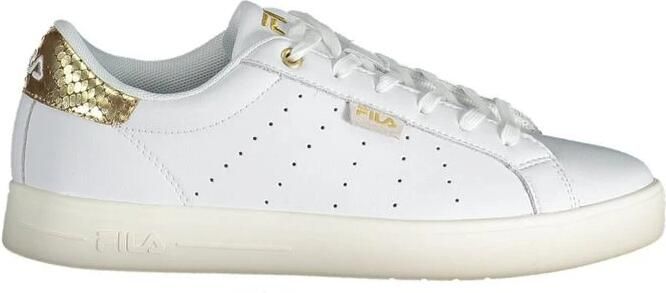 Fila Sportieve witte vetersneakers met gouden details White Dames