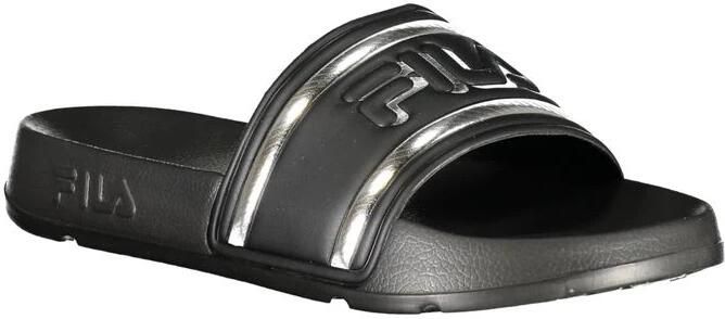 Fila Zwarte Polyethyleen Slipper met Zilveren Logodetails Black Dames - Foto 3