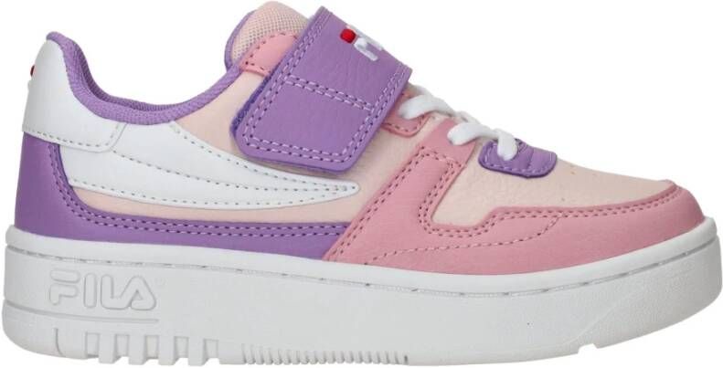 Fila Roze Paarse Klittenbandsneaker voor Meisjes Multicolor Dames