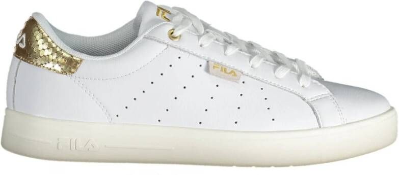 Fila Sportieve witte vetersneakers met gouden details White Dames
