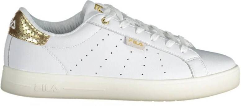 Fila Sportieve witte vetersneakers met gouden details White Dames