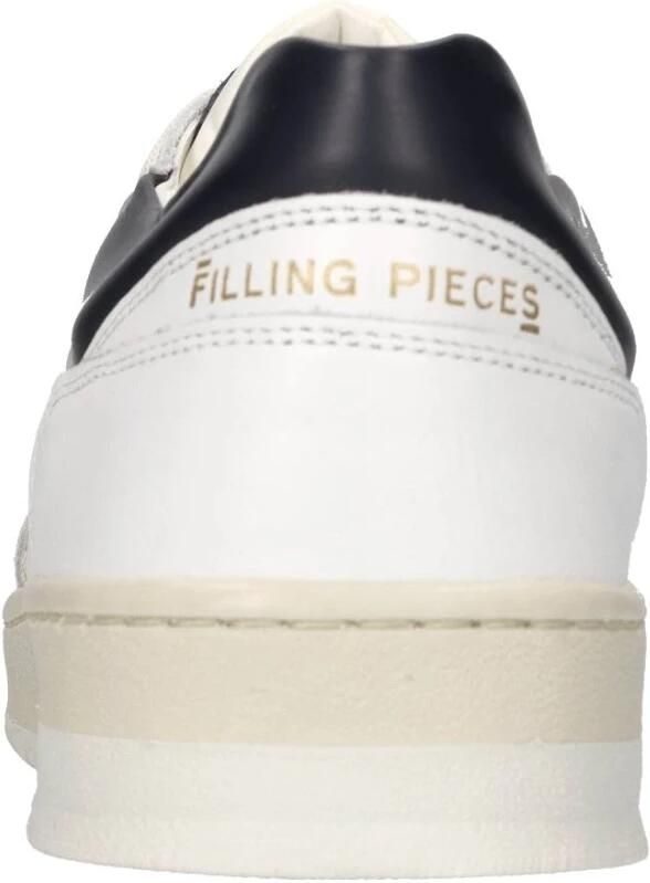 Filling Pieces Witte leren sneakers Ronde neus Marine accenten White Heren - Foto 3