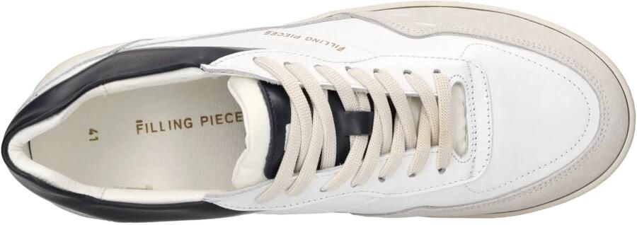 Filling Pieces Witte leren sneakers Ronde neus Marine accenten White Heren - Foto 5