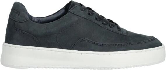 Filling Pieces Minimalistische Navy Blue Nubuck Sneaker Blauw Heren