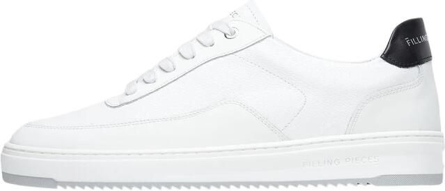 Filling Pieces Witte leren sneakers Ronde veters Comfortabel White Heren