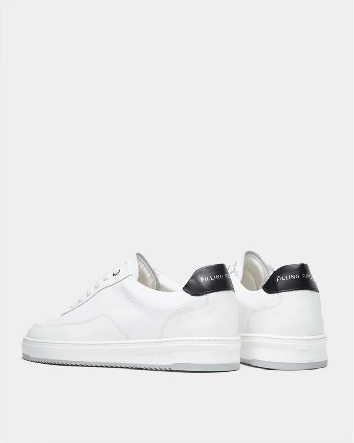 Filling Pieces Witte leren sneakers Ronde veters Comfortabel White Heren - Foto 3