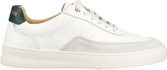 Filling Pieces Witte Leren Sneakers Klassiek Veters Stijlvol White Heren