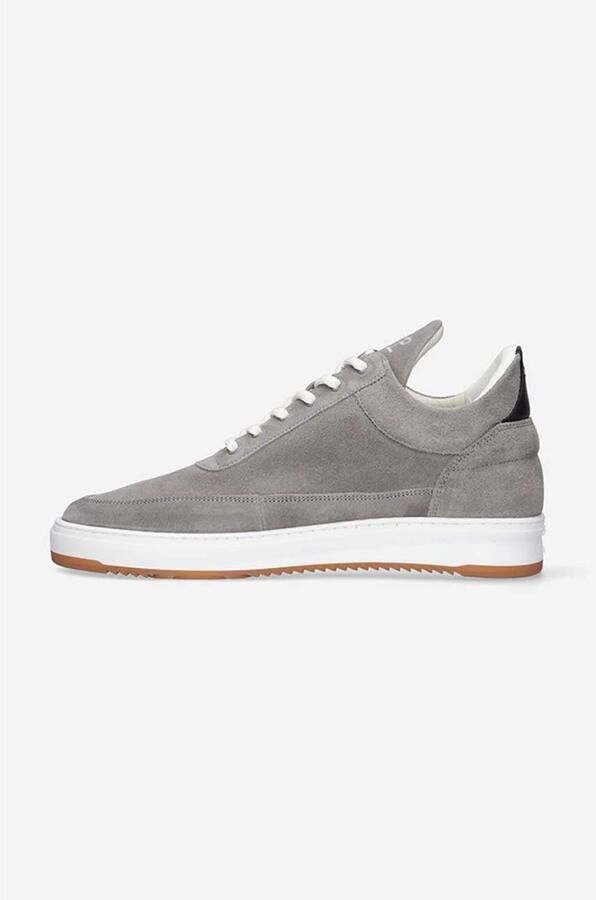 Filling Pieces Grijze Suède Lage Top met Rimpelontwerp Gray Heren - Foto 5