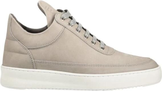 Filling Pieces Klassieke Low Top Nubuck Sneaker Grijs Heren