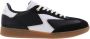 Filling Pieces Zwarte leren sneakers Ronde neus Wit logo Black - Thumbnail 2