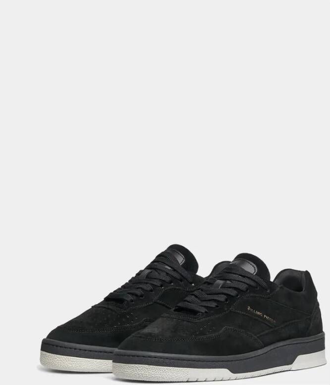 Filling Pieces Jet Black Suede Sneakers Black Heren