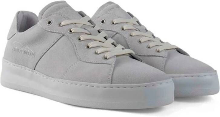 Filling Pieces Lage Plain Court Suède Witte Sneakers Grijs Heren