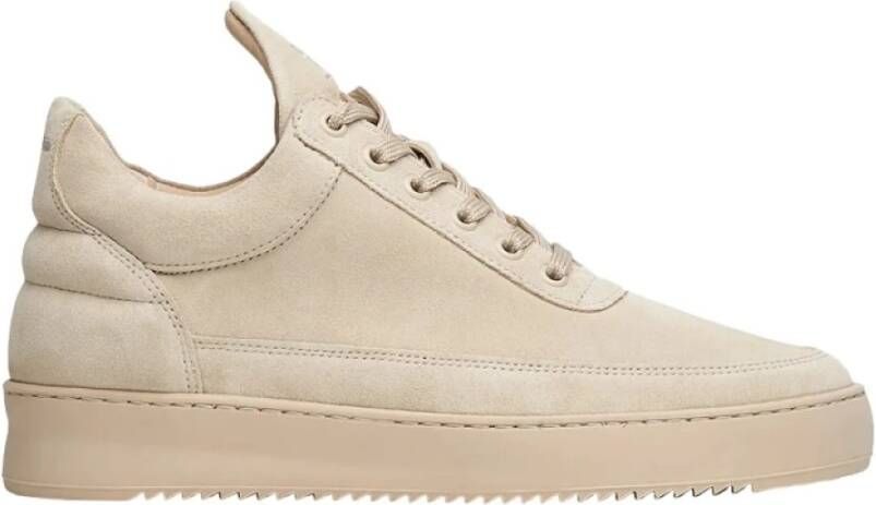 Filling Pieces Lage Top Suède Beige Sneakers Beige