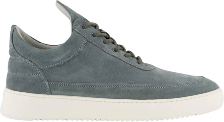 Filling Pieces Lage Top Suède Sneaker Grijs Gray Heren