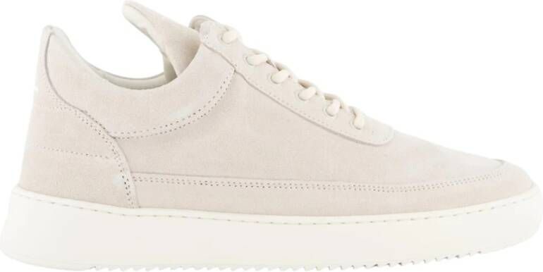 Filling Pieces Lage Top Suède Sneakers Wit
