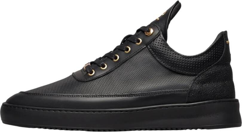 Filling Pieces Low Top Aten All Black Zwart Heren Schoenen