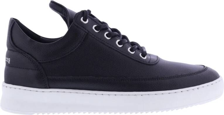 FILLING PIECES Lage Sneakers Heren Low Top Crumbs Maat: 45 Materiaal: Leer Kleur: Zwart