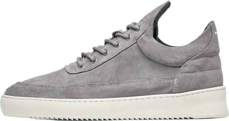 Filling Pieces Grijze Suede Lage Top Sneakers Gray Heren