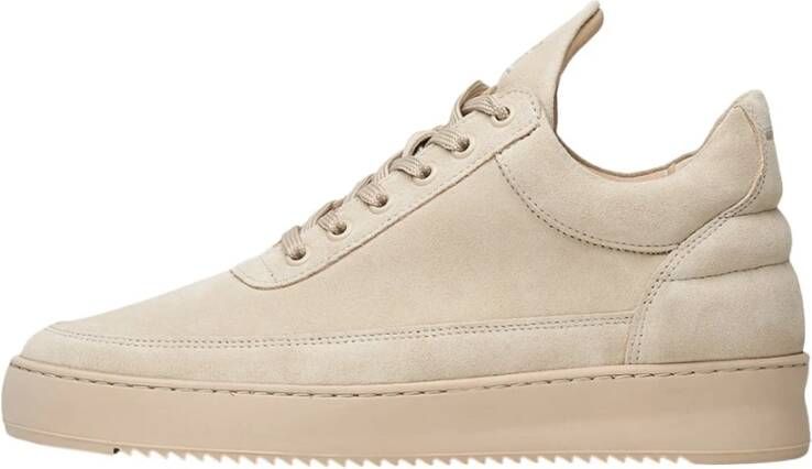 Filling Pieces Lage Top Suède Beige Sneakers Beige Heren