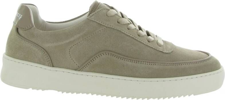 Filling Pieces Luxe Beige Suède Sneakers Green Heren