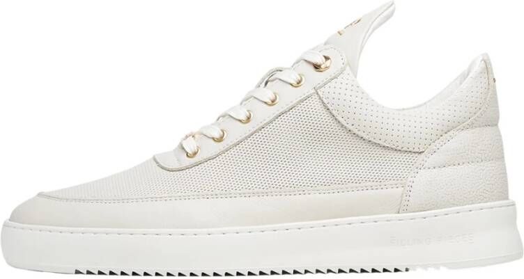 Filling Pieces Luxe Nappa Leren Low Top Sneaker Wit Heren