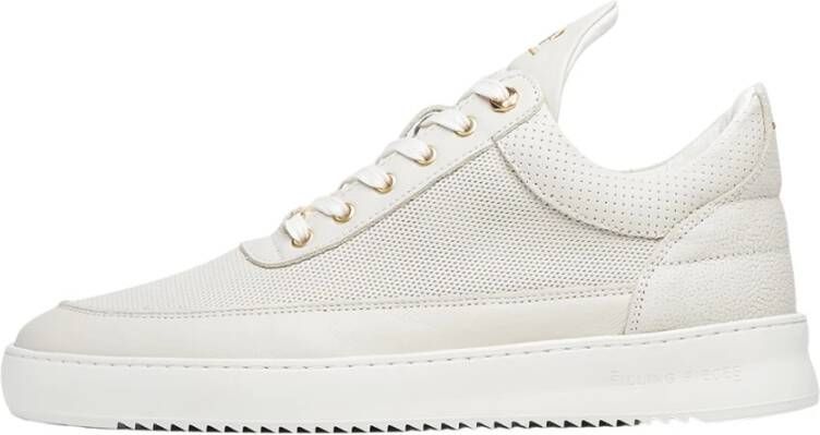 Filling Pieces Luxe Nappa Leren Low Top Sneaker White Heren