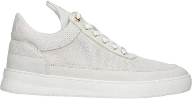 Filling Pieces Luxe Nappa Leren Low Top Sneaker White Heren