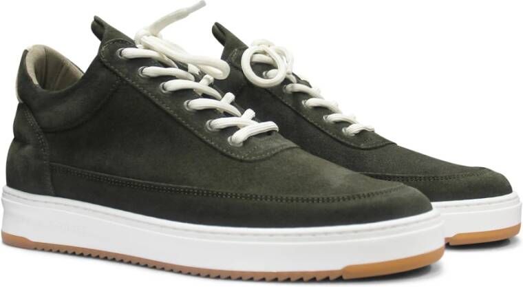 Filling Pieces Groene Suede Sneaker Green Heren