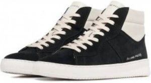 Filling Pieces Zwarte Suède Mid Court Schoenen Zwart