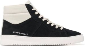 Filling Pieces Zwarte Suède Mid Court Schoenen Zwart