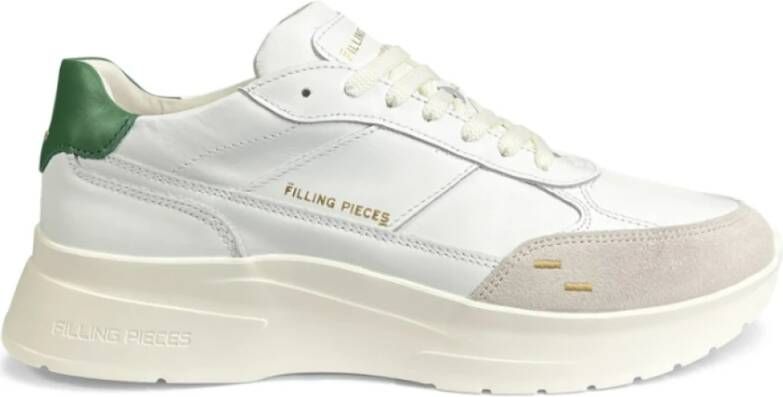 Filling Pieces Witte Leren Suède Sneakers White Heren