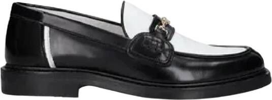 Filling Pieces Zwart-witte loafers met metalen details