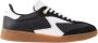 Filling Pieces Zwarte leren sneakers Ronde neus Wit logo Black - Thumbnail 6