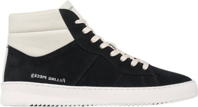 Filling Pieces Zwarte Suède Mid Court Schoenen Black Dames