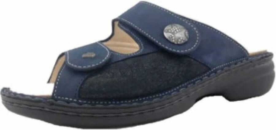Finn Comfort Blauwe Dames Slippers Comfort Stijl