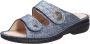 Finn comfort SANSIBAR 02550-288124 Blauw combi dames slipper met klittenband sluiting en een uitneembaar voetbed - Thumbnail 2