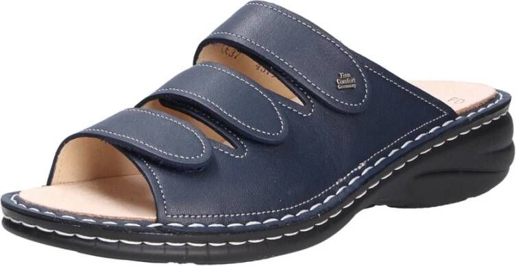 Finn Comfort Comfortabele slipper met leren bovenwerk