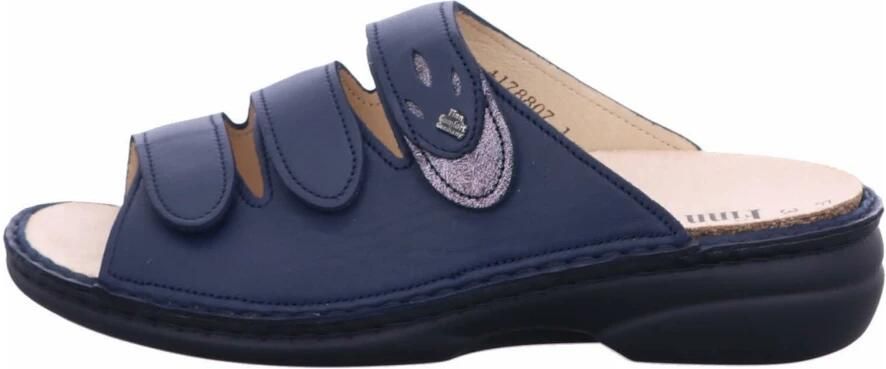 Finn Comfort Muiltjes 'Pantolette Damen 02550 120040 Echtleder in blau' blauw