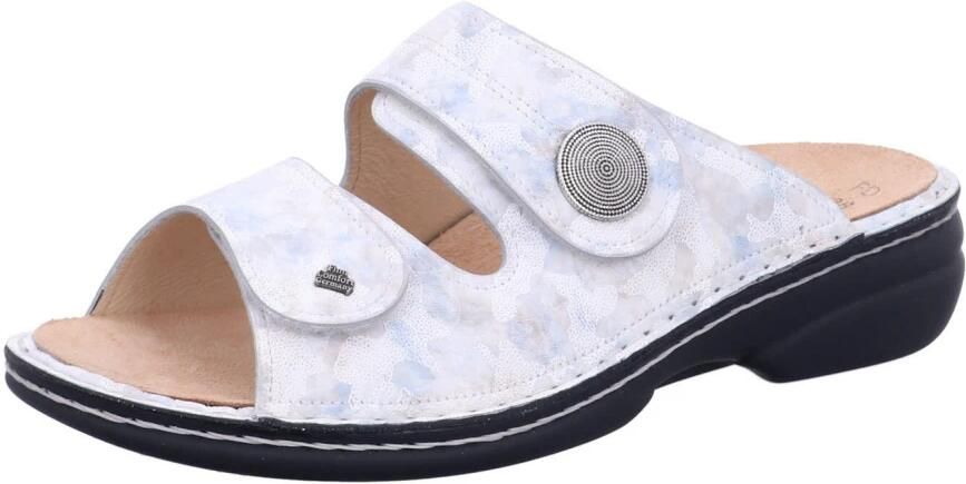 Finn comfort SANSIBAR 02550-764485 Off White combi kleurige slippers met twee klittenbanden - Foto 6
