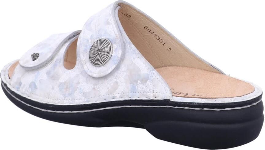 Finn comfort SANSIBAR 02550-764485 Off White combi kleurige slippers met twee klittenbanden - Foto 4