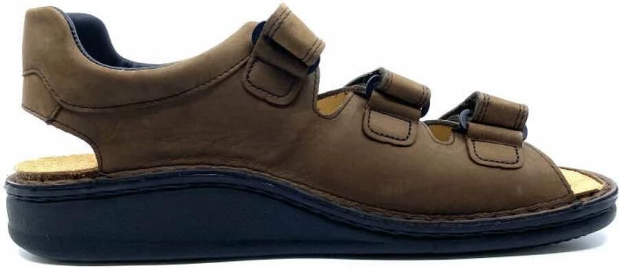 FinnComfort Tunis bruine sandaal met drie klittenbanden - Foto 2