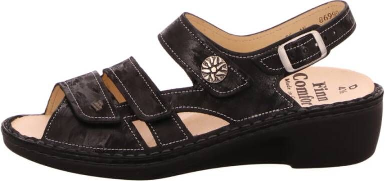 Finn Comfort Sandalen van reliëfleder